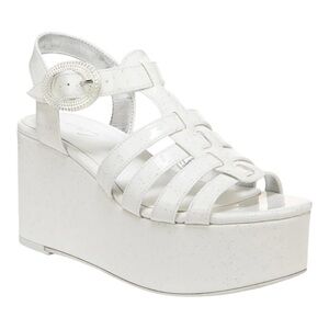 Circus NY by Sam Edelman Women's Golda Bright White Platform Wedge Sandal Size 9